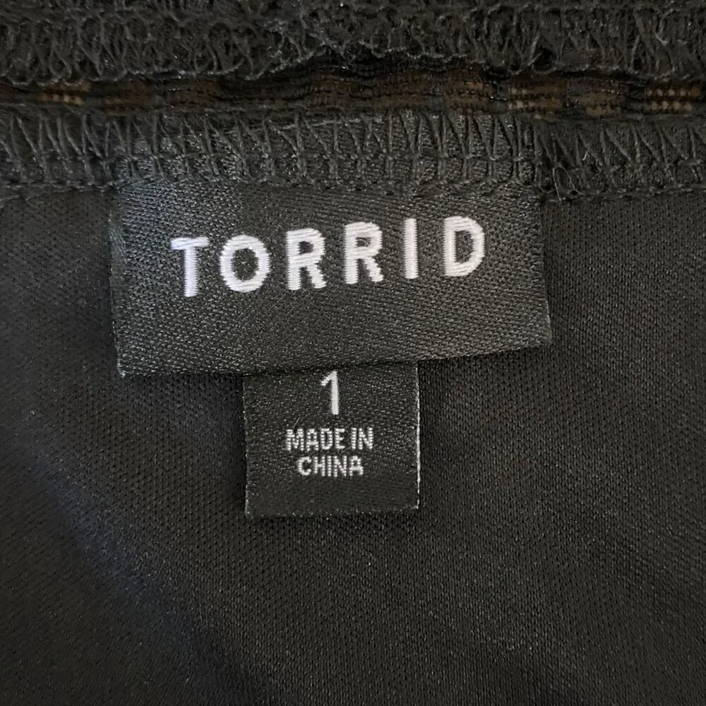 Torrid Lace Trim Inset Tank Women's Size 1X Black Sleeveless Scoop Neck Top New - Picture 7 of 12